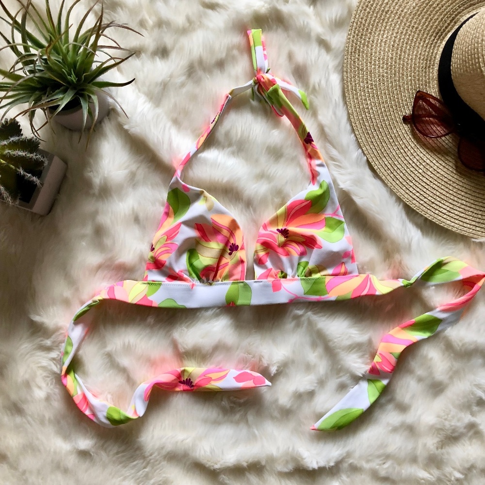 Victoria's Secret Neon Hibiscus Bikini Top